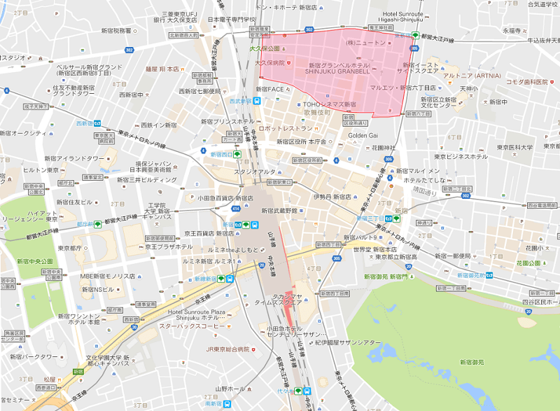 歌舞伎町２丁目の地図