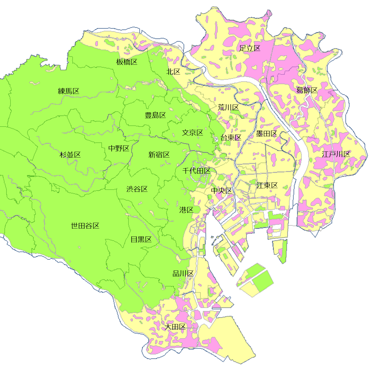 東京23区-液状化マップ