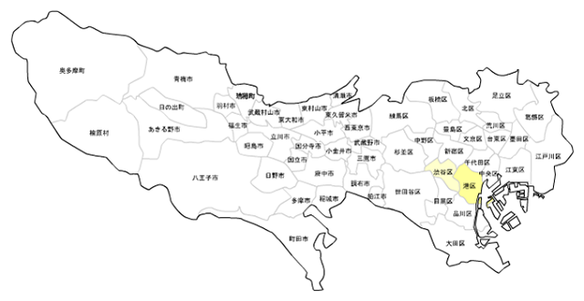 東京23区・市町村_住んでる外国人の割合_北米