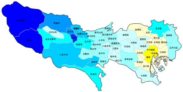 東京の人口予測_増減マップ_年齢別_10歳未満
