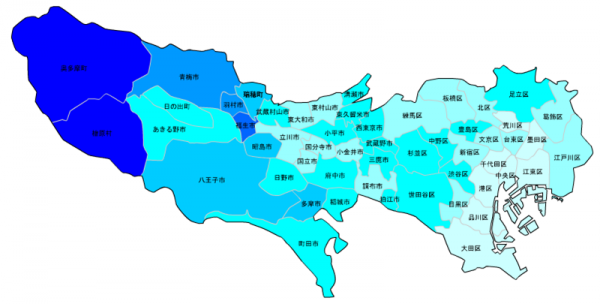 東京の人口予測_増減マップ_年齢別_30代