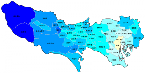 東京の人口予測_増減マップ_年齢別_40代